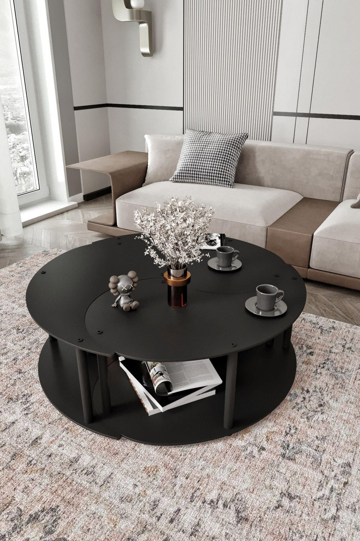 COUCHTISCH yin Schwarz - Schwarz, Holz (70/70/38cm) - Habitat Garten