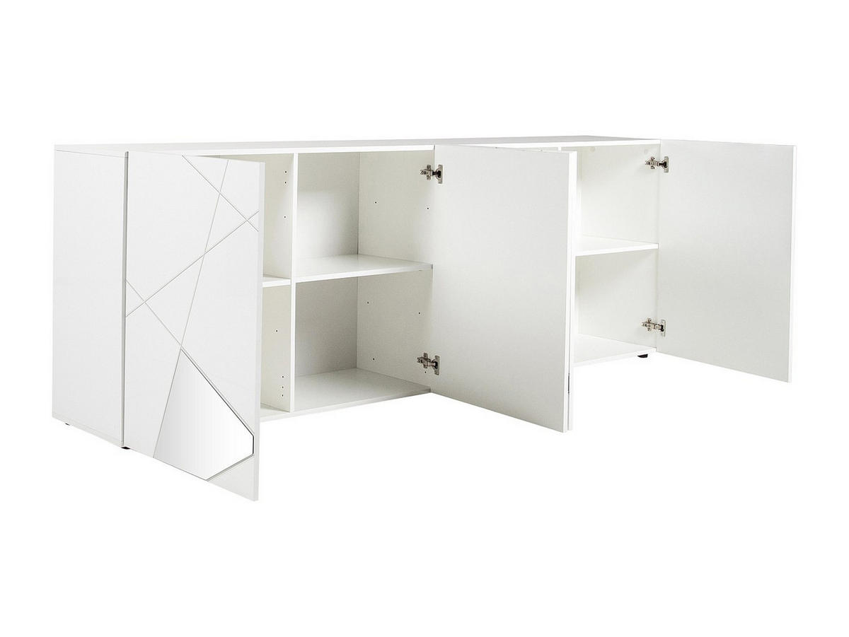 SIDEBOARD mit 4 Türen - Weiß lackiert - CANTIANO - Weiß, Holz (241/84/42cm) - Vente-Unique