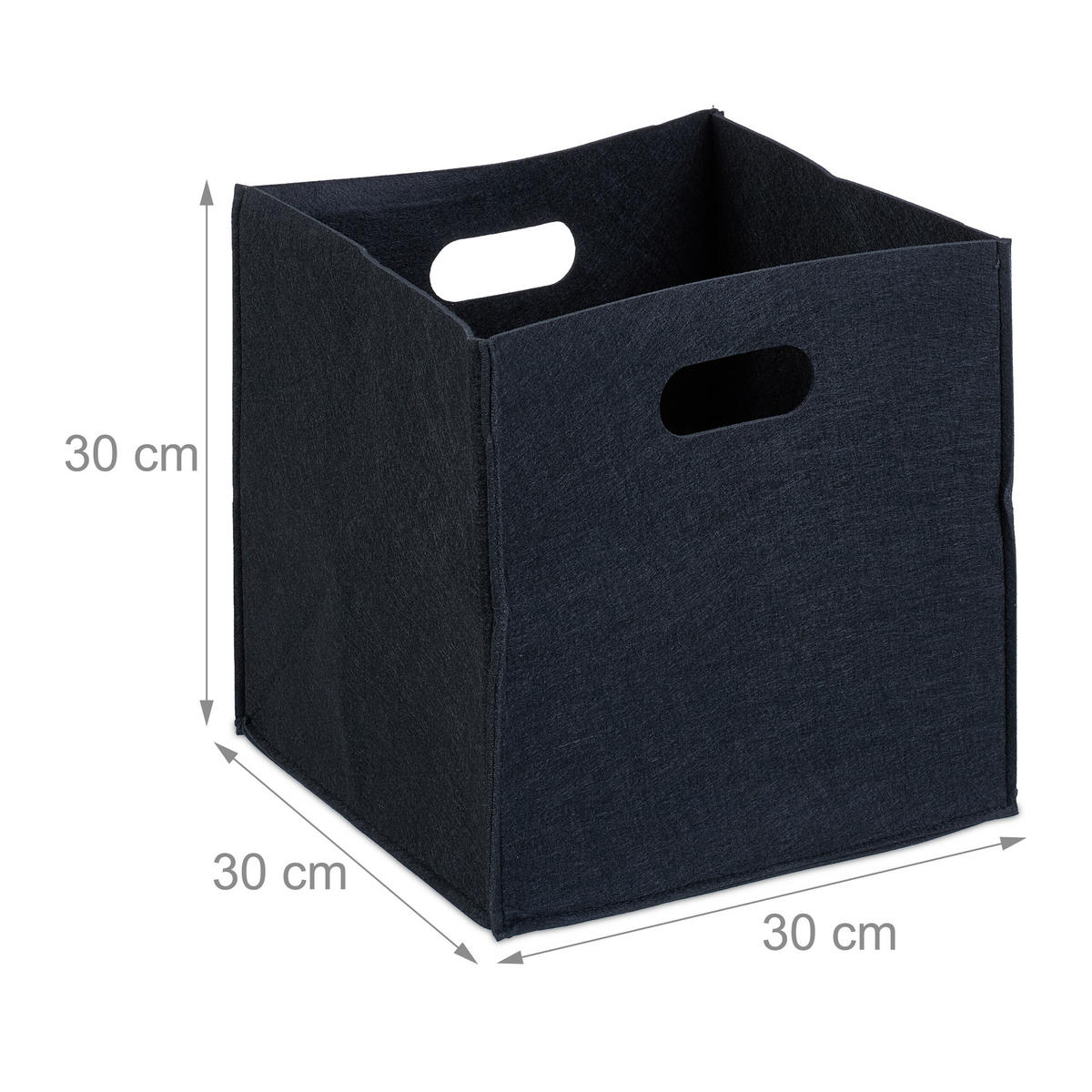 KÔŠ z filcu - čierna, textil (30/30/30cm) - Relaxdays