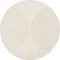 RUNDTEPPICH Geometrisch MUOTA Polypropylen Creme 120 x 120 cm - Beige, Textil (120/120cm) - KADIMA DESIGN