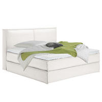 BOXSPRINGBETT mit Kopfteil - Premium - Weiß, Textil (200/200cm) - home24