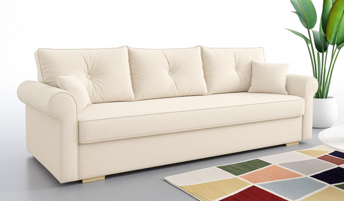 SOFA 3-SITZER Beige TOP Mit Schlaffunktion - Beige, Textil (237/76/85cm) - Sepro Meble