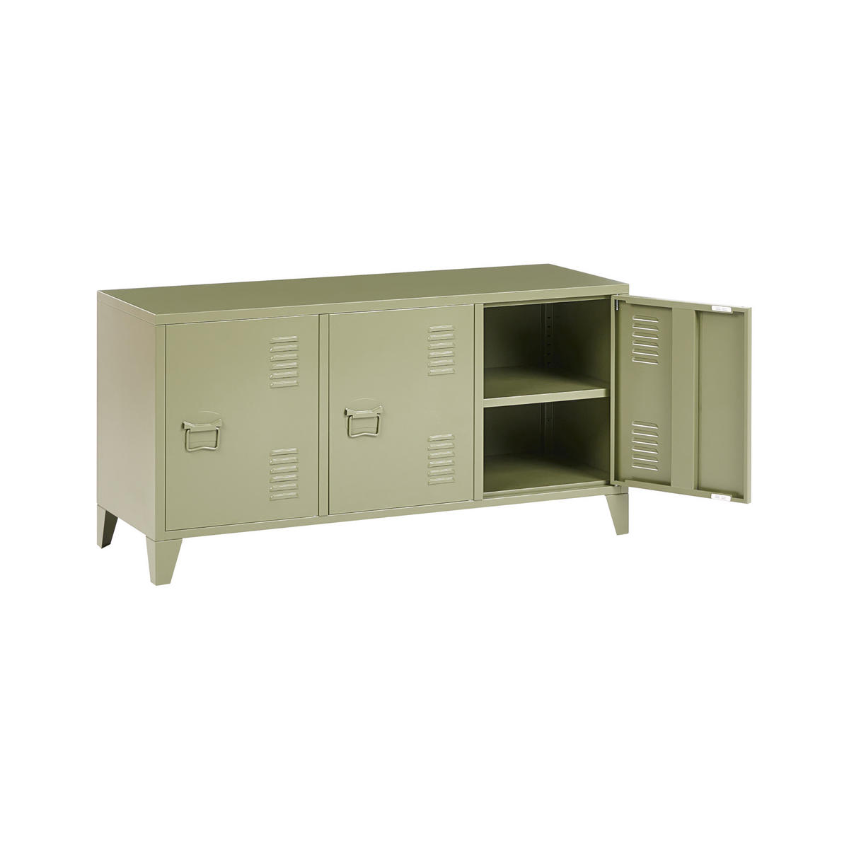 BÜROSCHRANK Metall Grün Cardiff - Grün, Metall (120/60/40cm) - Beliani