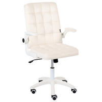 BÜROSTUHL Samtstoff Cremeweiß Dandy - Weiß, Textil (58/95/58cm) - Beliani