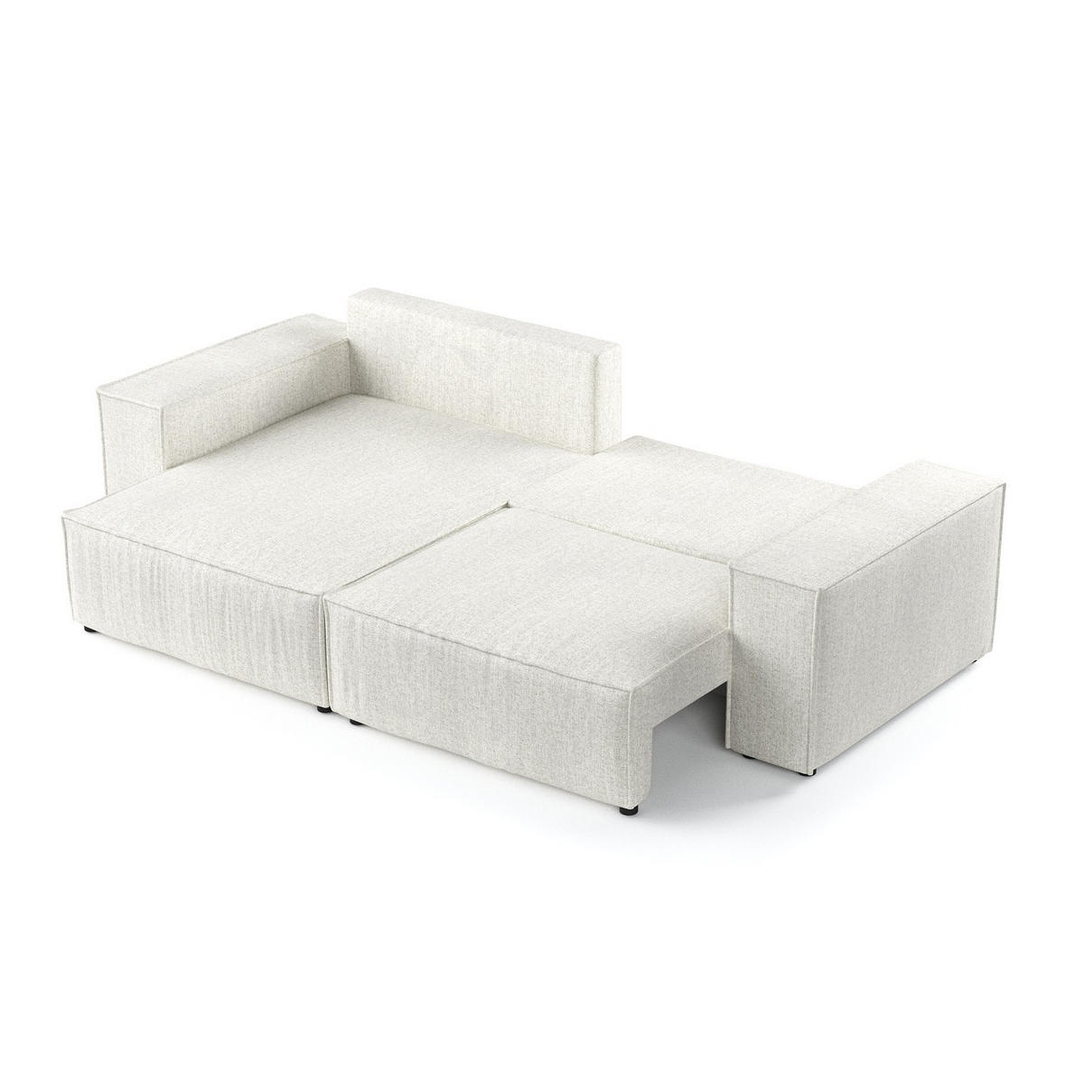 ROHOVÁ SEDAČKA CAVO, textil, Světle béžová - černá/béžová, dřevo/kompozitní dřevo (255/148cm) - AltaBeds