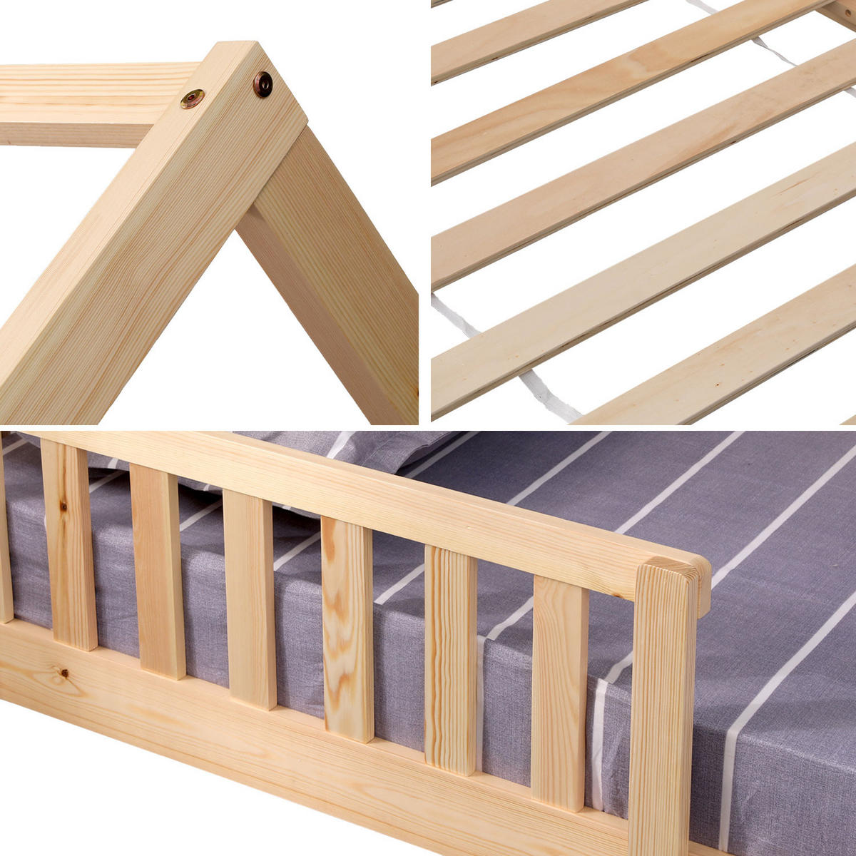 KINDERBETT Marceau Holz 190/90 cm - Braun, Holz - Happy Garden