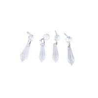 GLAS-KERZENMANSCHETTE mit Behang (Bobeches) (Tropfenfänger) für Kerzen bis Ø 25 mm - Transparent, Paraffin (7/0.2/7cm) - Holfeuer Crystal Design