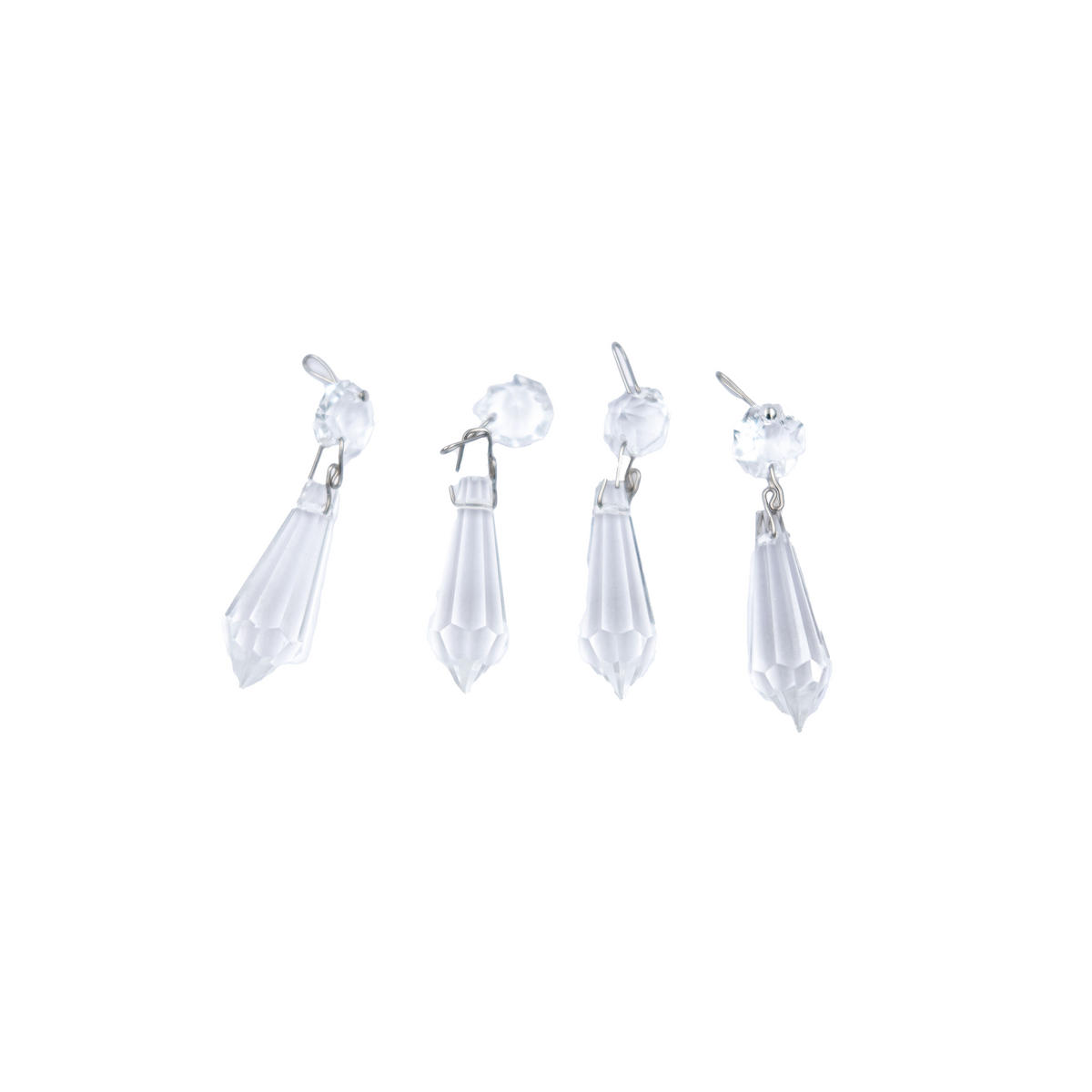 GLAS-KERZENMANSCHETTE mit Behang (Bobeches) (Tropfenfänger) für Kerzen bis Ø 25 mm - Transparent, Paraffin (7/0.2/7cm) - Holfeuer Crystal Design