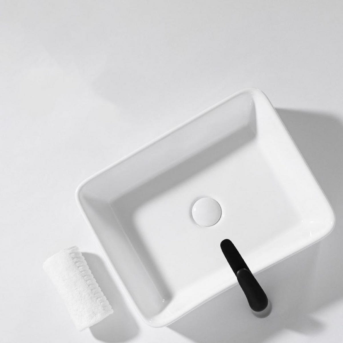 WASCHBECKEN, weiß 49/38/14 cm - Weiß, Keramik (49/14/38cm) - Rebiko