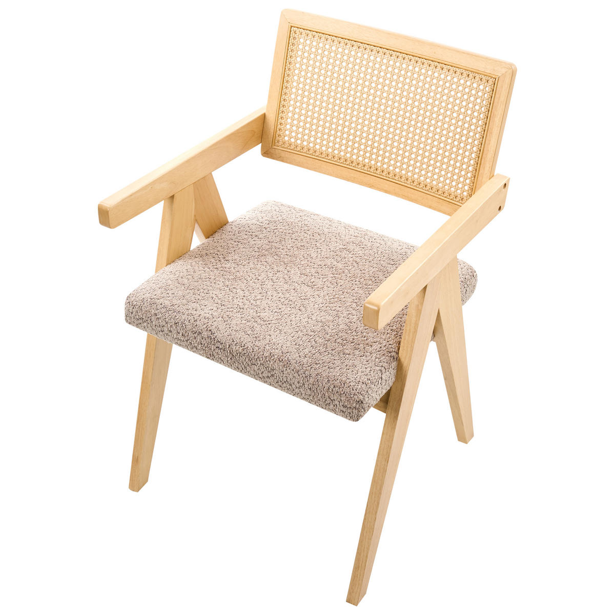 ESSZIMMERSTUHL 2er-Set Hellbraun Ava - Hellbraun/Beige, Holz (55/85/62cm) - Beliani