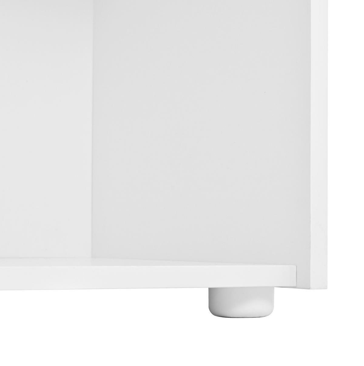 TV-SCHRANK 170/40/45 cm mit 4 Türen, Wellen-Design und Glasregalen aus MDF und Spanplatte, Weiß - Weiß, Holzwerkstoff (170/40/45cm) - Redom