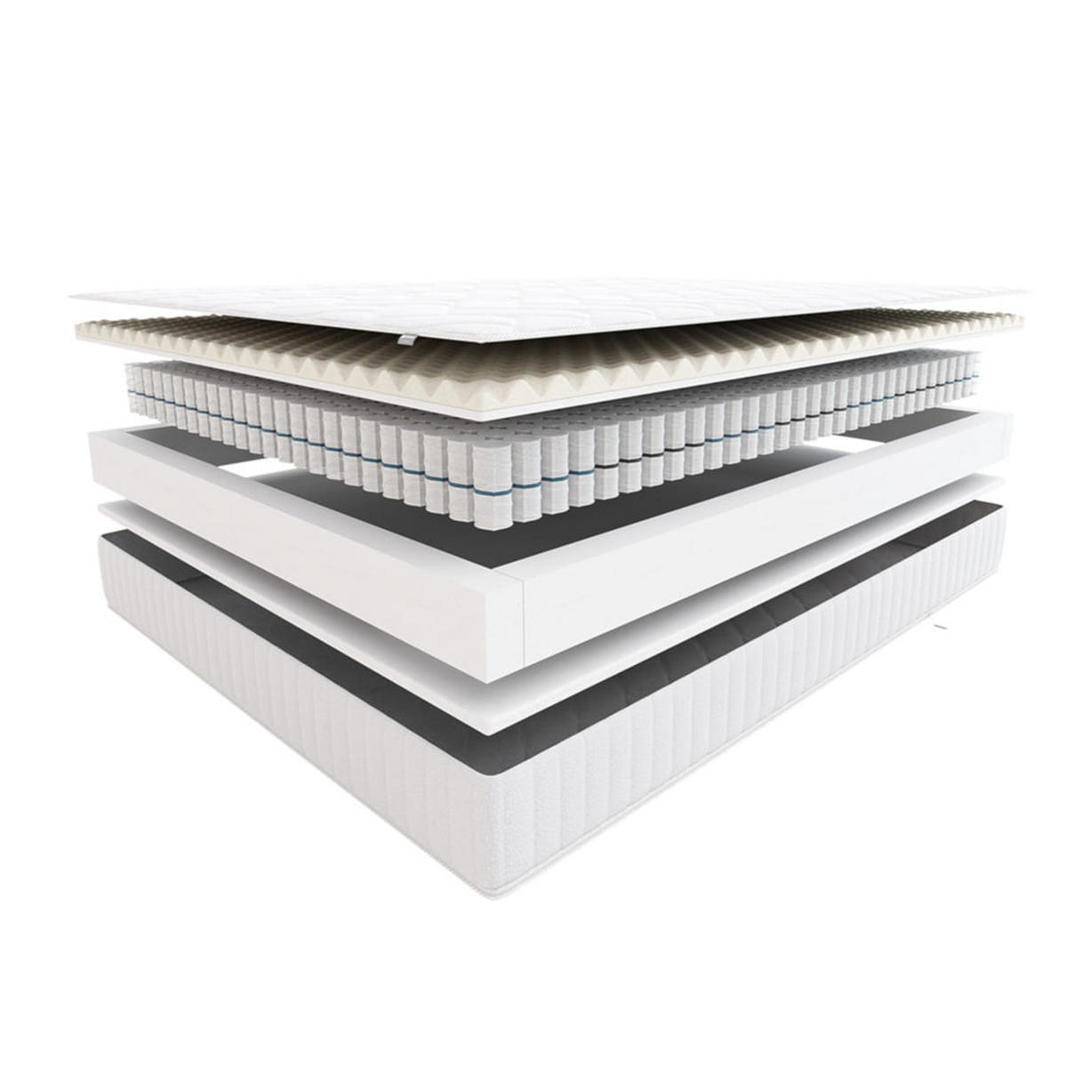 TASCHENMATRATZE Zorba - Weiß, Textil (100/200cm) - Hilding