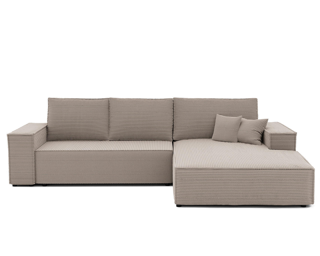 ECKSOFA NOVA mit Schlaffunktion und Bettkasten Cappuccino - Cappuccino, Holzwerkstoff/Kunststoff (250/90cm) - Idohome