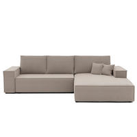 ECKSOFA NOVA mit Schlaffunktion und Bettkasten Cappuccino - Cappuccino, Holzwerkstoff/Kunststoff (250/90cm) - Idohome