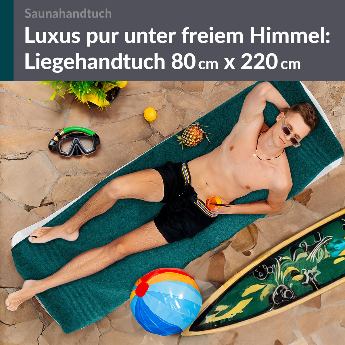 SAUNATUCH London Opal Grün 80x220 cm - Opal, Textil (80/220cm) - Lashuma