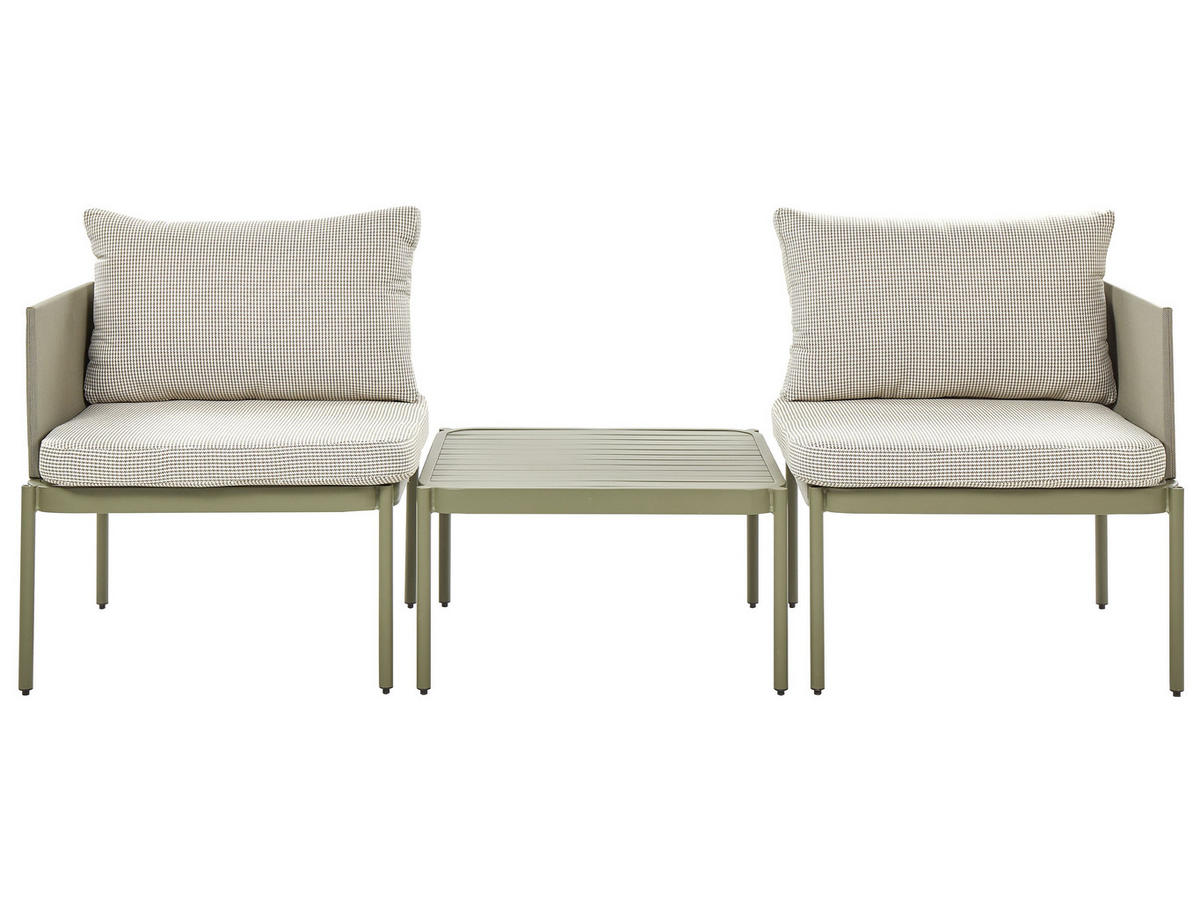 LOUNGE SET 2-Sitzer modular Grün Terracina - Grün, Metall - Beliani