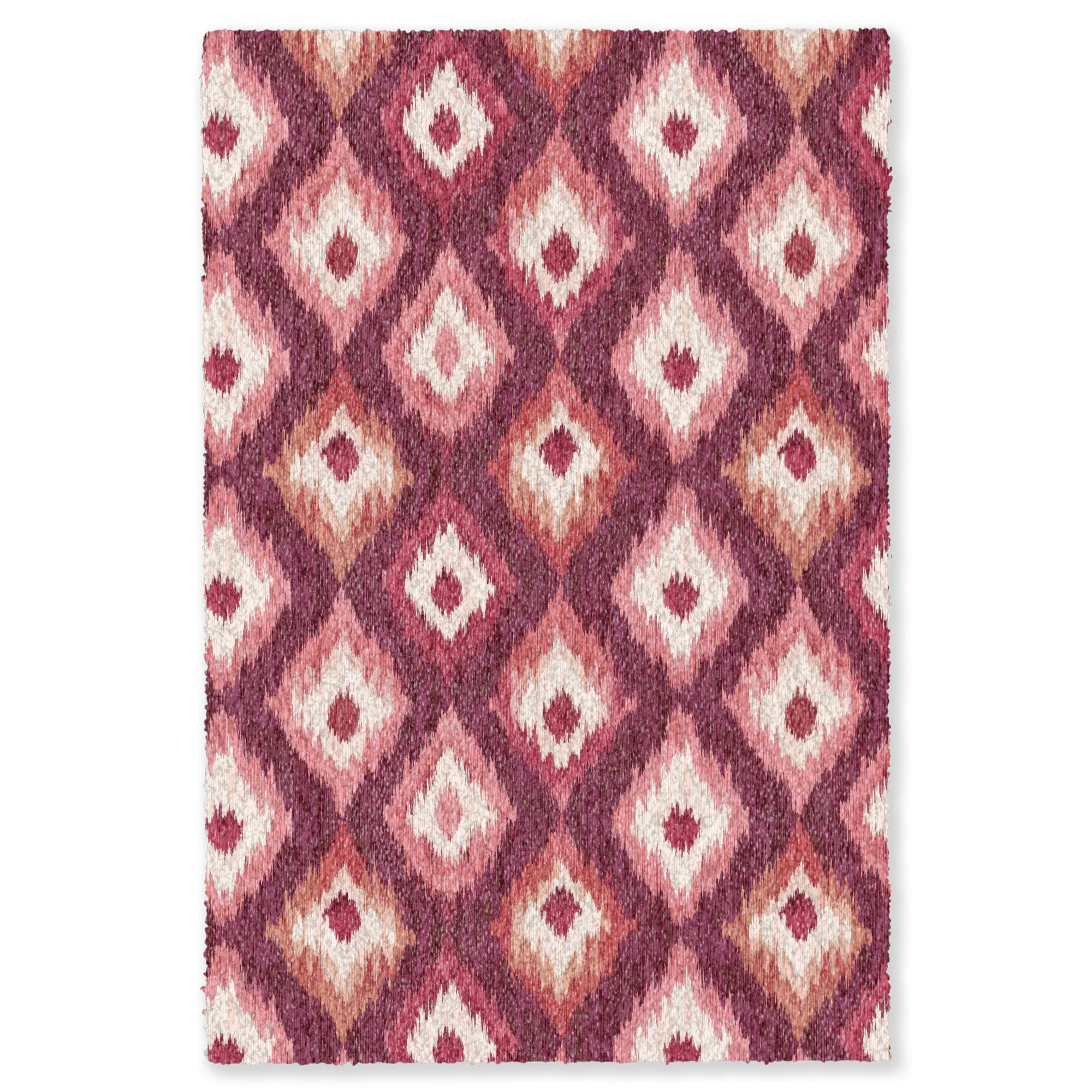 TEPPICH - Diamantformen - Rosa - Muster - Textur - 80x120 cm - Bordeaux, Kunststoff/Textil (80/0.4cm) - OnlyWow