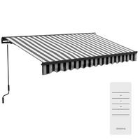GELENKARMMARKISE, Aluminium, Grau+Weiß - Multicolor, Metall (250/150/350cm) - Outsunny