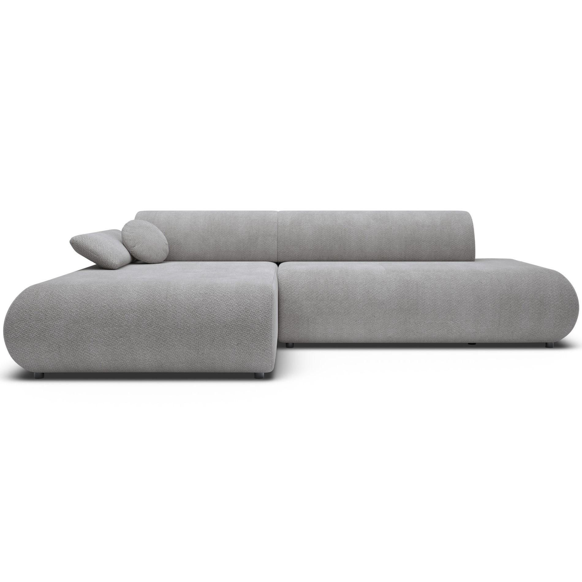ECKSOFA Armone Grau Chenille - Schwarz/Grau, Kunststoff/Textil (286/173.5cm) - Selsey
