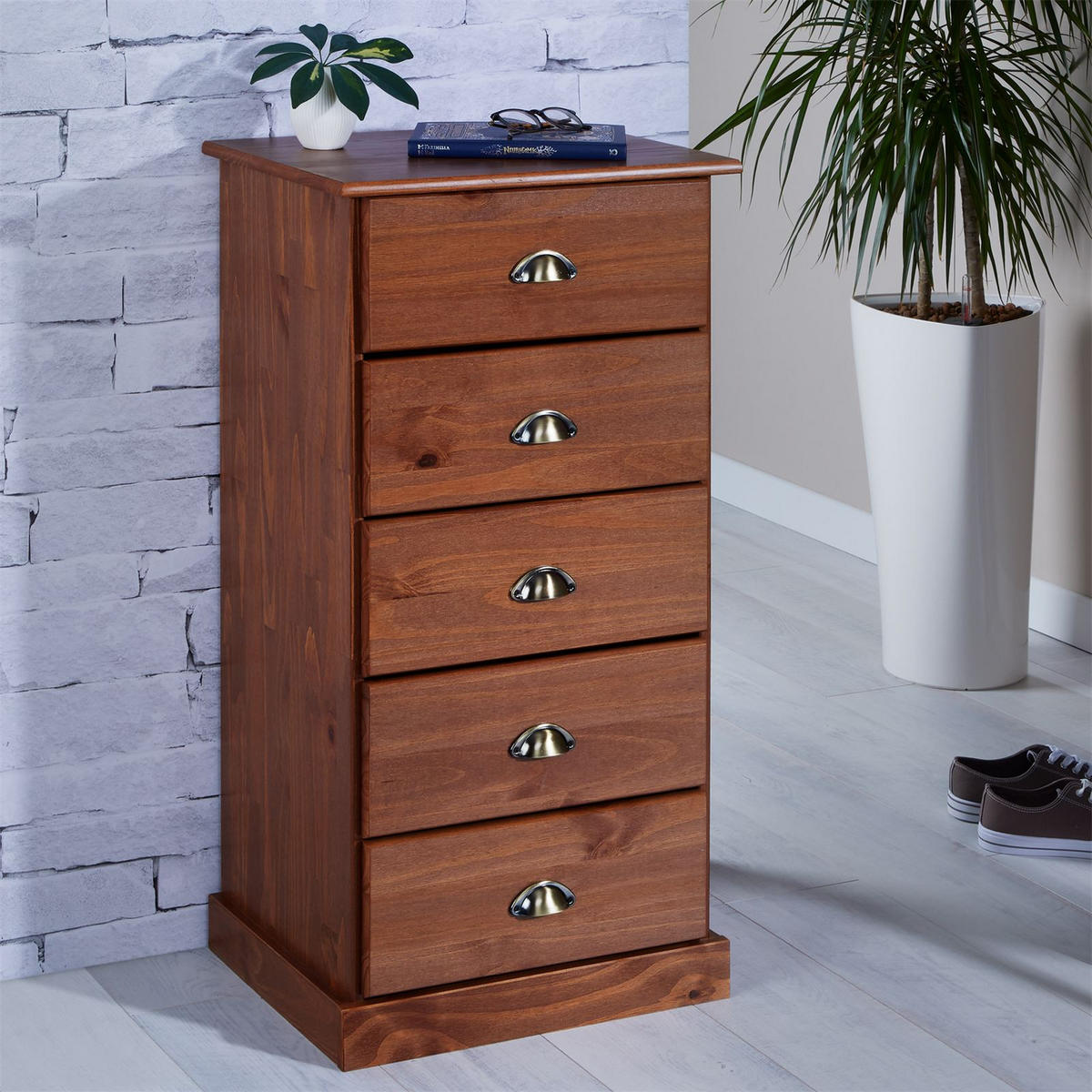 KOMMODE PARIS - Kastanienfarben, Holz (48/95/39cm) - IDIMEX