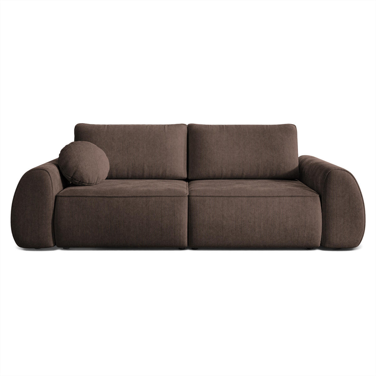 BETTSOFA ZEFEO Braun Kordstoff mit Schlaffunktion - Braun, Textil (264/96/106cm) - MASSENO