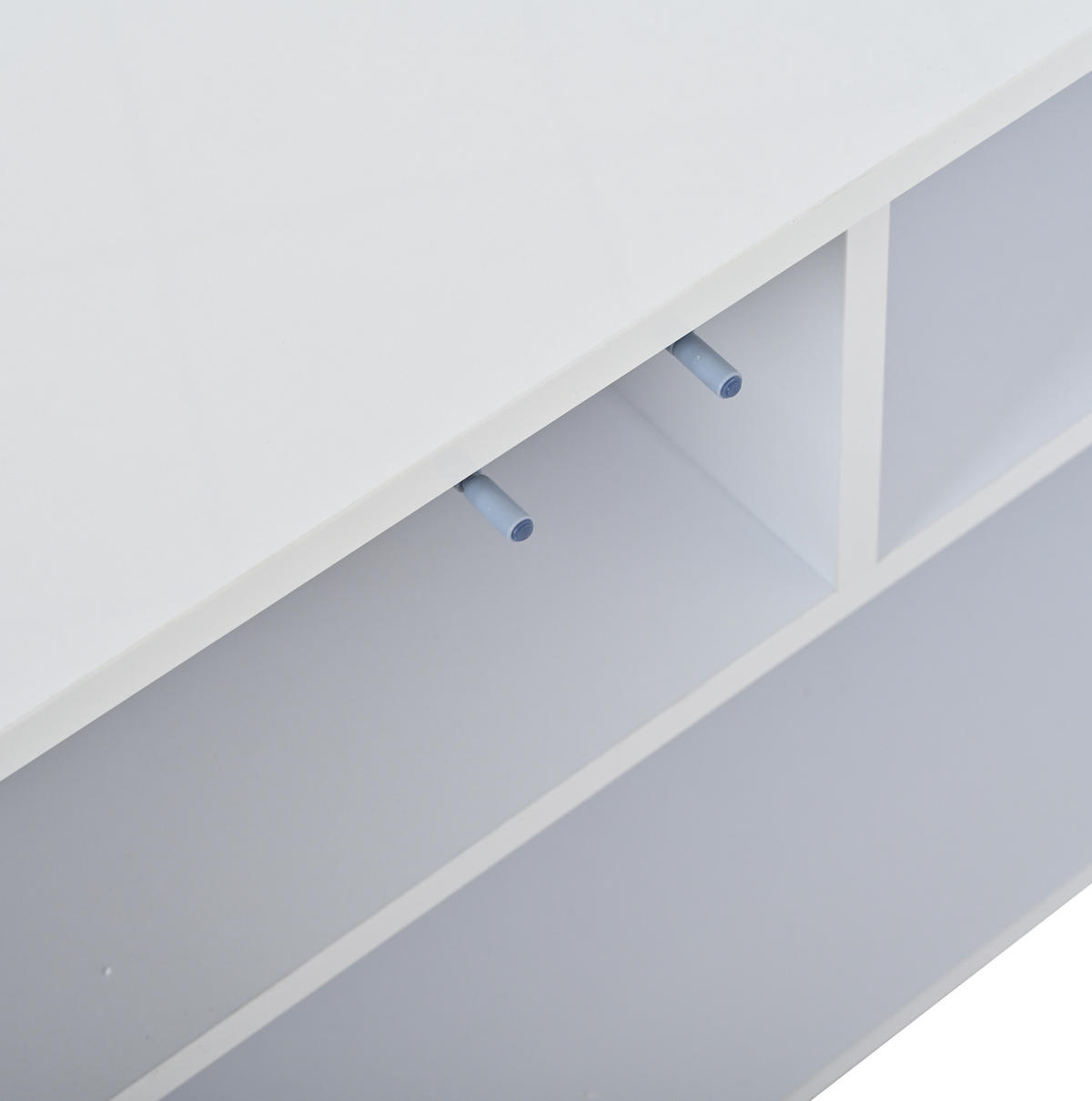LOWBOARD in Weiß mit LED-Beleuchtung für Wohnzimmer, B180/T40/H45cm - Weiß, Glas/Holzwerkstoff (180/45/40cm) - STILVORA