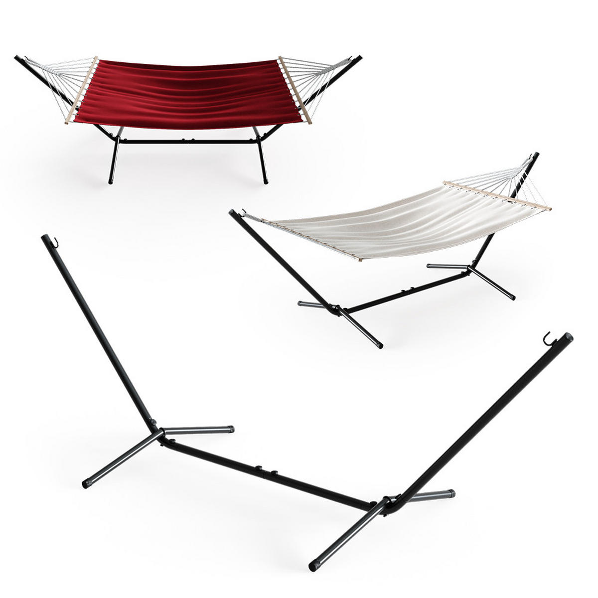 HÄNGEMATTENGESTELL Schwarz 362 cm - Schwarz, Metall (100/362/100cm) - OK-Living