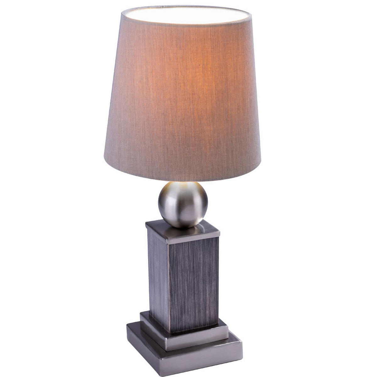 TISCHLEUCHTE ROLLO Holzoptik Grau - Grau, Holz (15/15/34cm) - Globo Lighting