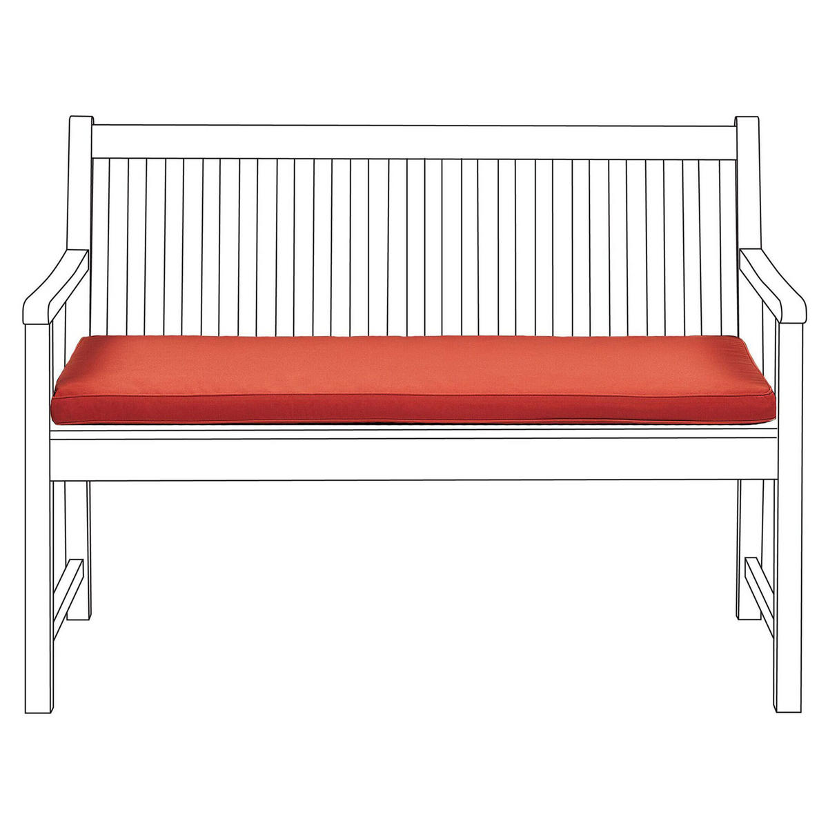 SITZBANKPOLSTER KISSEN Rot Vivara - Rot, Textil (112/5/54cm) - Beliani