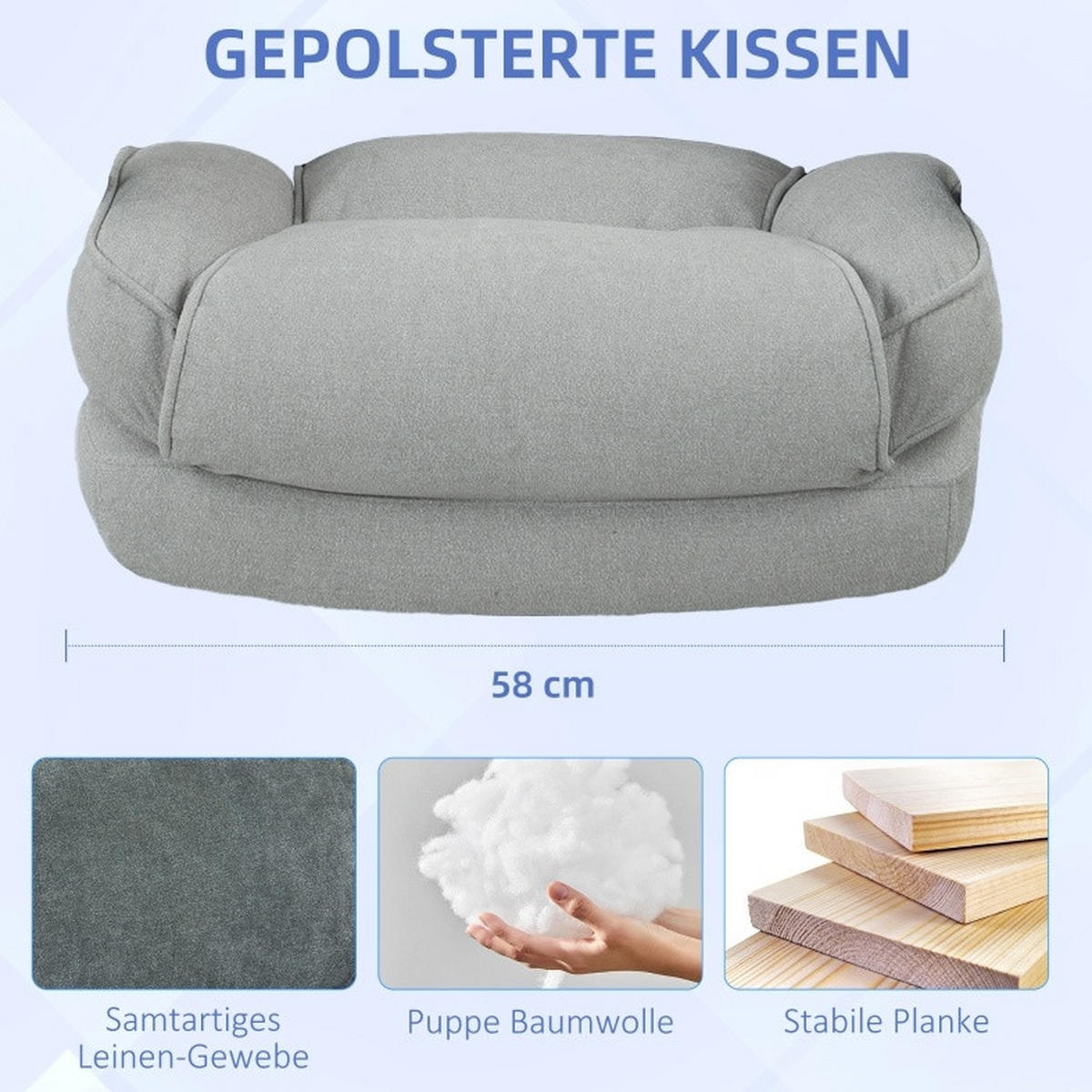DREHSTUHL 79/68,5/117-125 cm hellgrau aus Polyester höhenverstellbar - Hellgrau, Kunststoff (68.5/125/79cm) - OKWISH