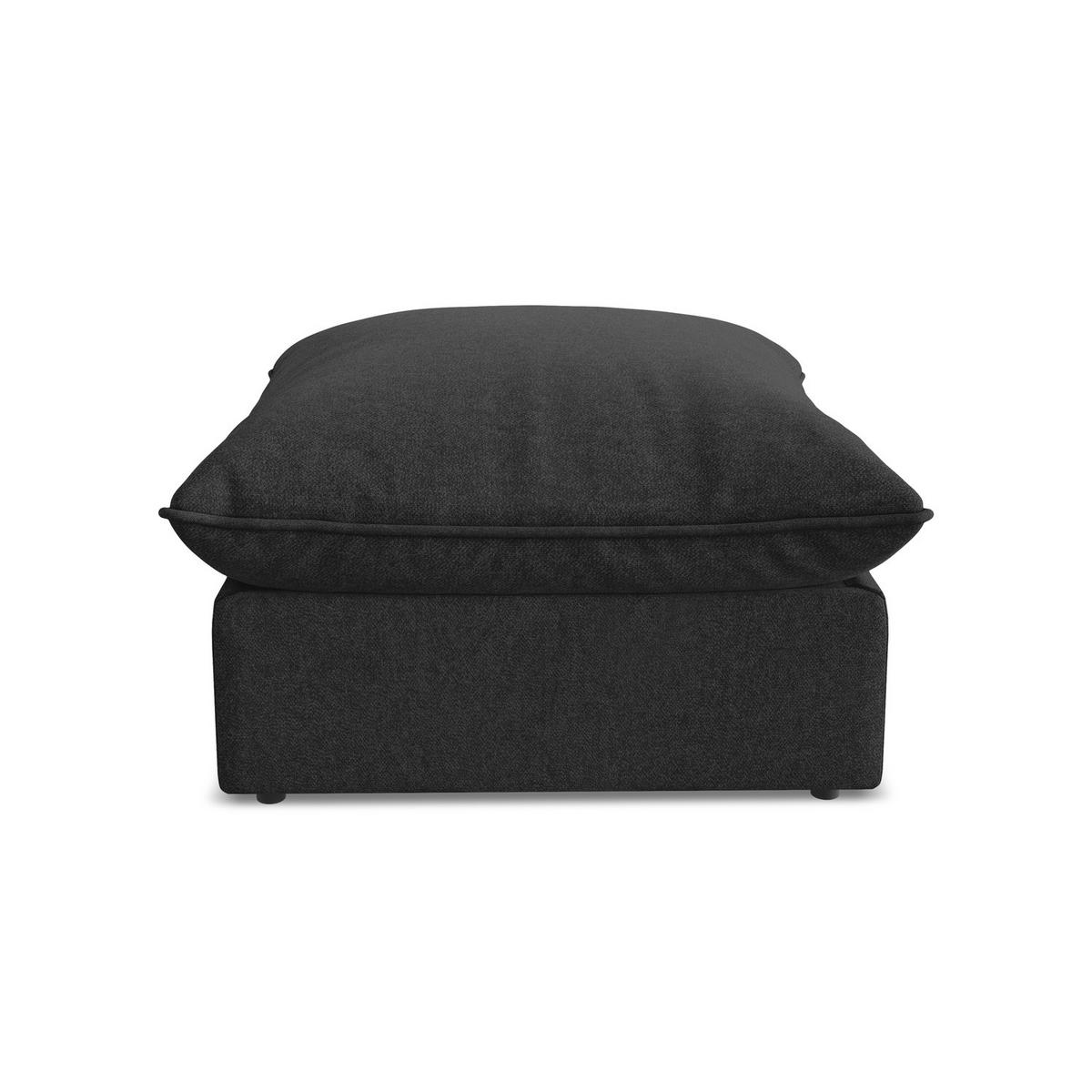 POUF Samt Stoff Schwarz - Schwarz, Holzwerkstoff/Kunststoff (75/45/75cm) - LaMiaSofa