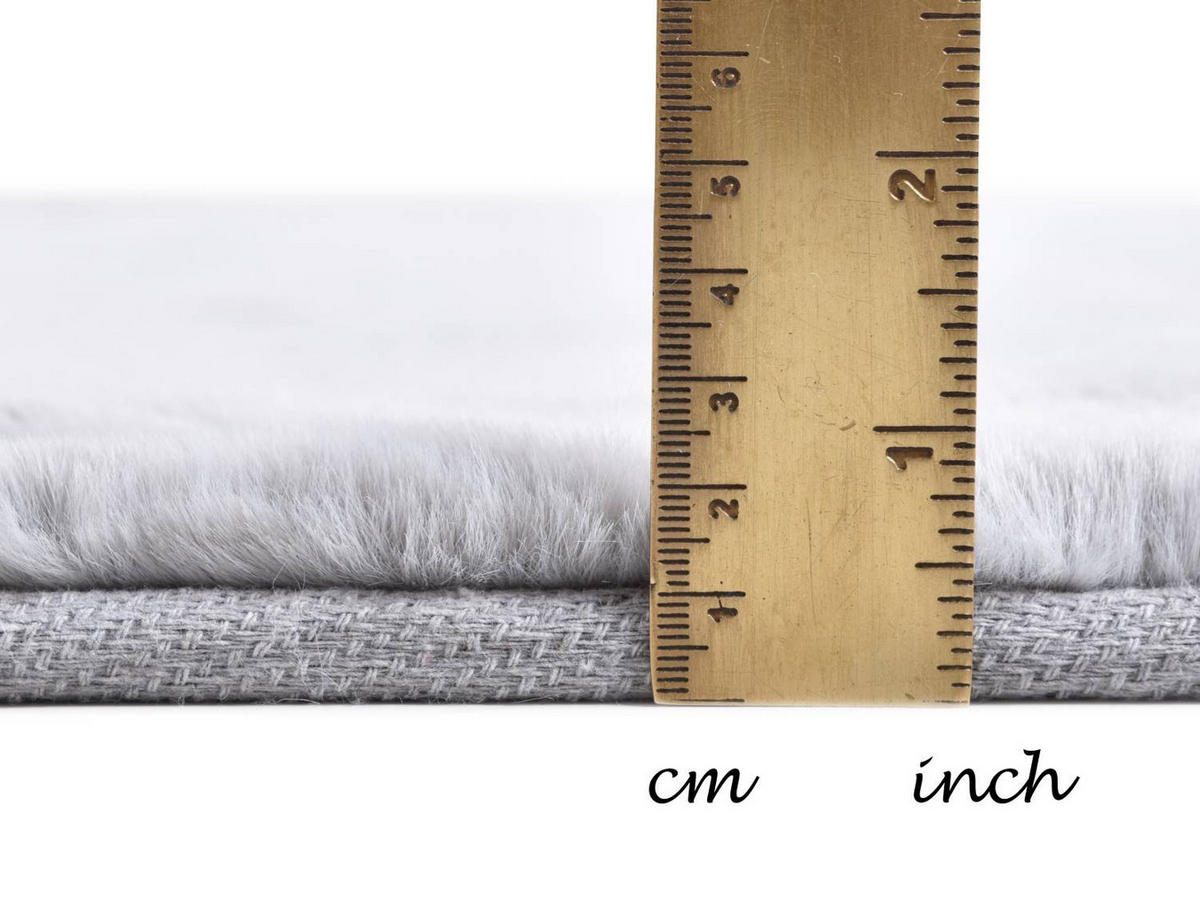 KUNSTFELLTEPPICH Chiara 60x135 cm - Silberfarben, Textil (60/135cm) - Gino Falcone