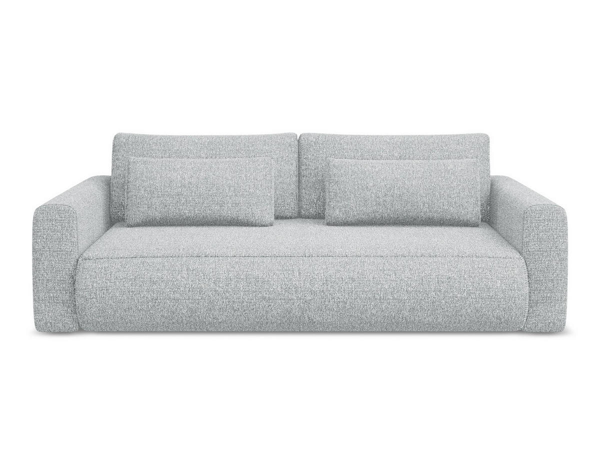 3-SITZER SOFA mit Schlaffunktion Strukturstoff Stoff Grau - Silberfarben/Schwarz, Kunststoff/Textil (238/82/105cm) - Makamii