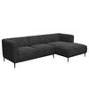 2,5-SITZER ECKSOFA mit Longchair - Anthrazit/Schwarz, Textil/Metall (271/148cm) - home24