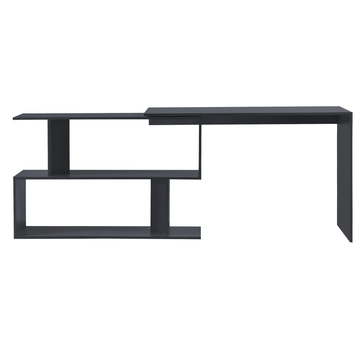 SCHREIBTISCH Arendal - Dunkelgrau, Holzwerkstoff (50/120/76.5cm) - [en.casa]