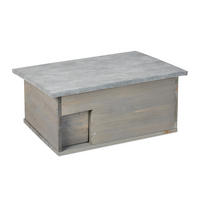 IGELHAUS - Grau, Holz/Textil (46/21/34cm) - Relaxdays