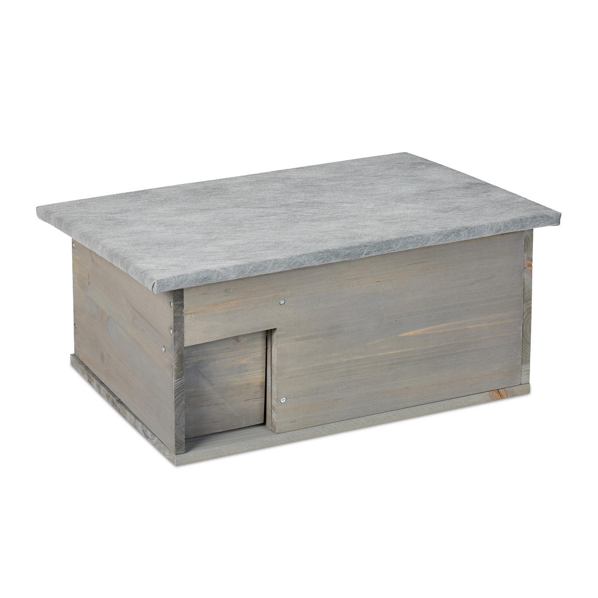 IGELHAUS - Grau, Holz/Textil (46/21/34cm) - Relaxdays