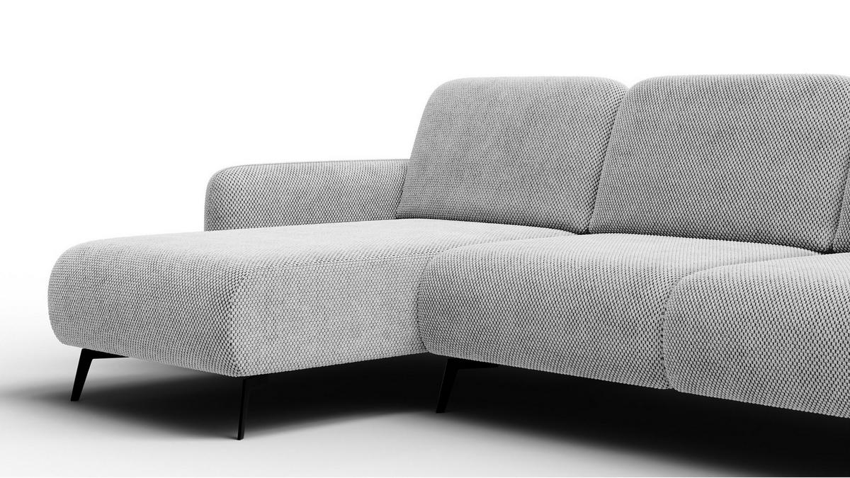 ECKSOFA FEBE 4-Sitzer links, hellgrau - Hellgrau/Schwarz, Holz/Textil (264/157cm) - Courtois Laville