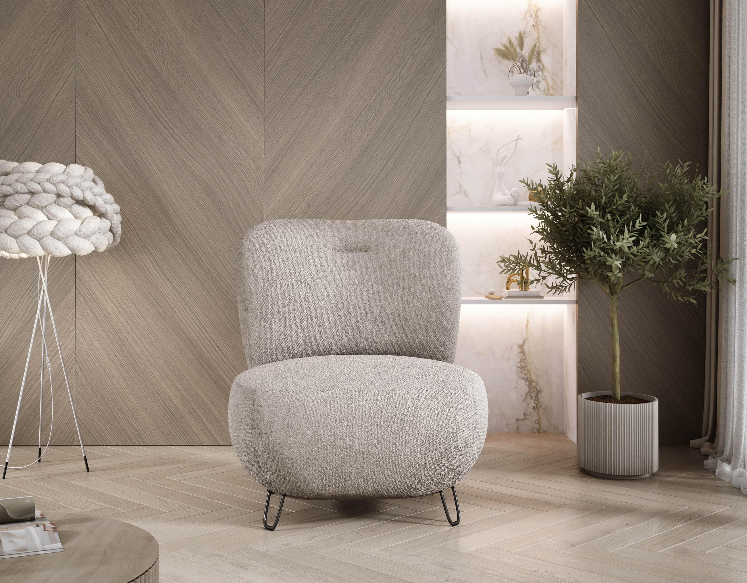 SESSEL LUIS, Skandinavischer Stil – Freistehend, 82×56×82 cm, SCHOKOLADE - Dunkelbraun/Schwarz, Holz/Textil (82/82/66cm) - DomoHome