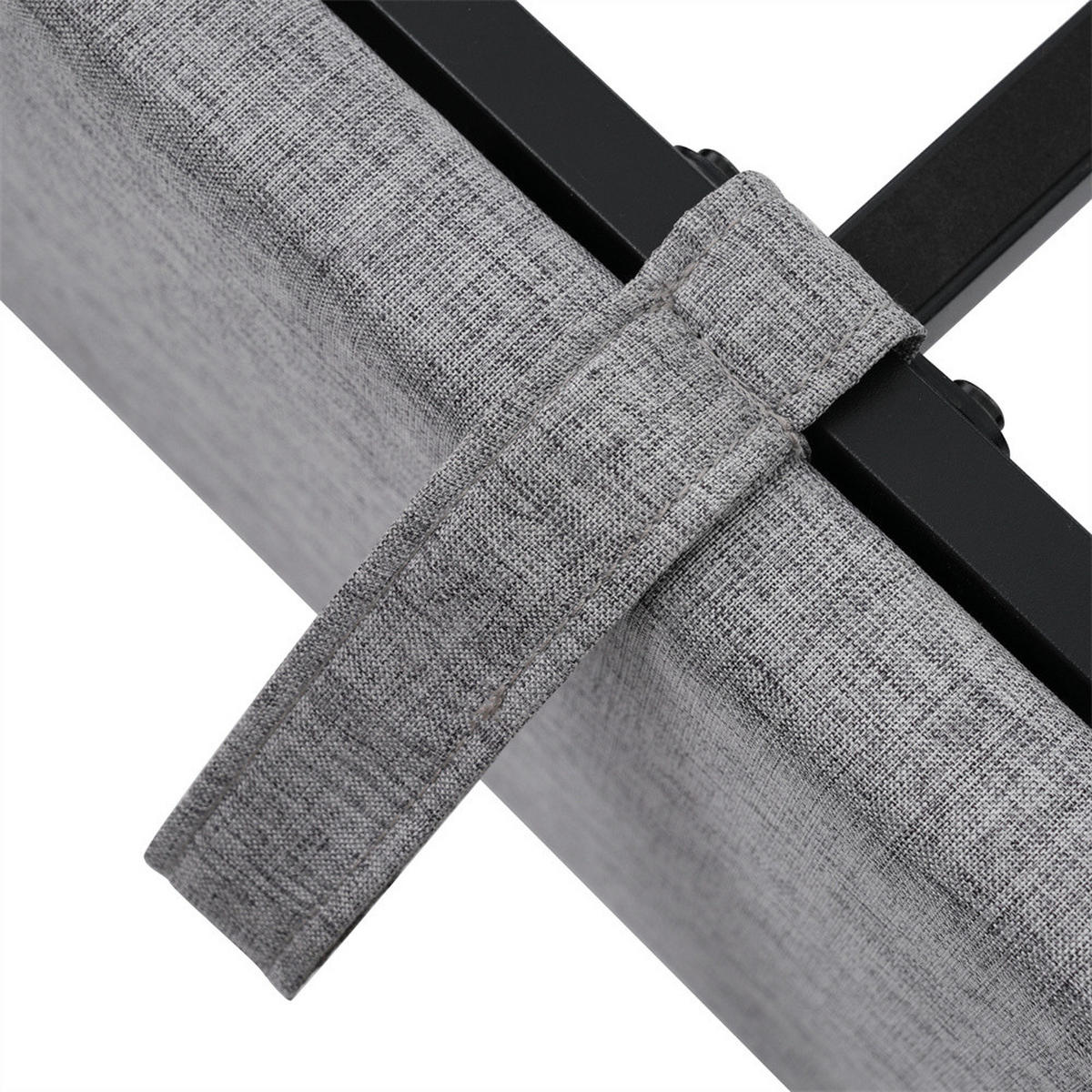 POLSTERBETT 140/200 cm in Grau Linen mit Matratze - Grau, Textil/Metall (140/200cm) - KOMHTOM