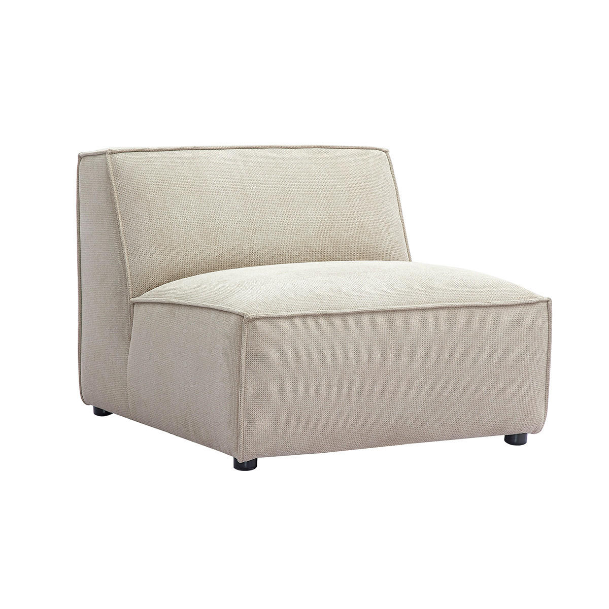 MODUL Rechts Beige Samt-Effekt SPLIT - Beige, Textil (101/70.5/83cm) - Miliboo