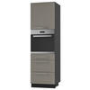 BACKOFEN-HOCHSCHRANK Kvantum D14/RU/3M Beige Matt / Schwarz Matt 60 / 59 / 207cm - Beige/Schwarz, Holz/Holzwerkstoff (60/207/59cm) - Feldmann-Wohnen