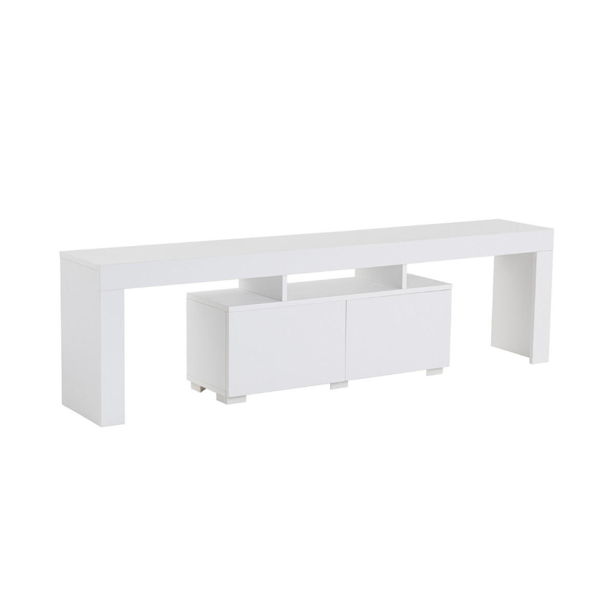 TV-MÖBEL mit 2 Klapptüren 180/31/50 cm - Weiß, Holzwerkstoff (31.3/50/180cm) - Calicosy