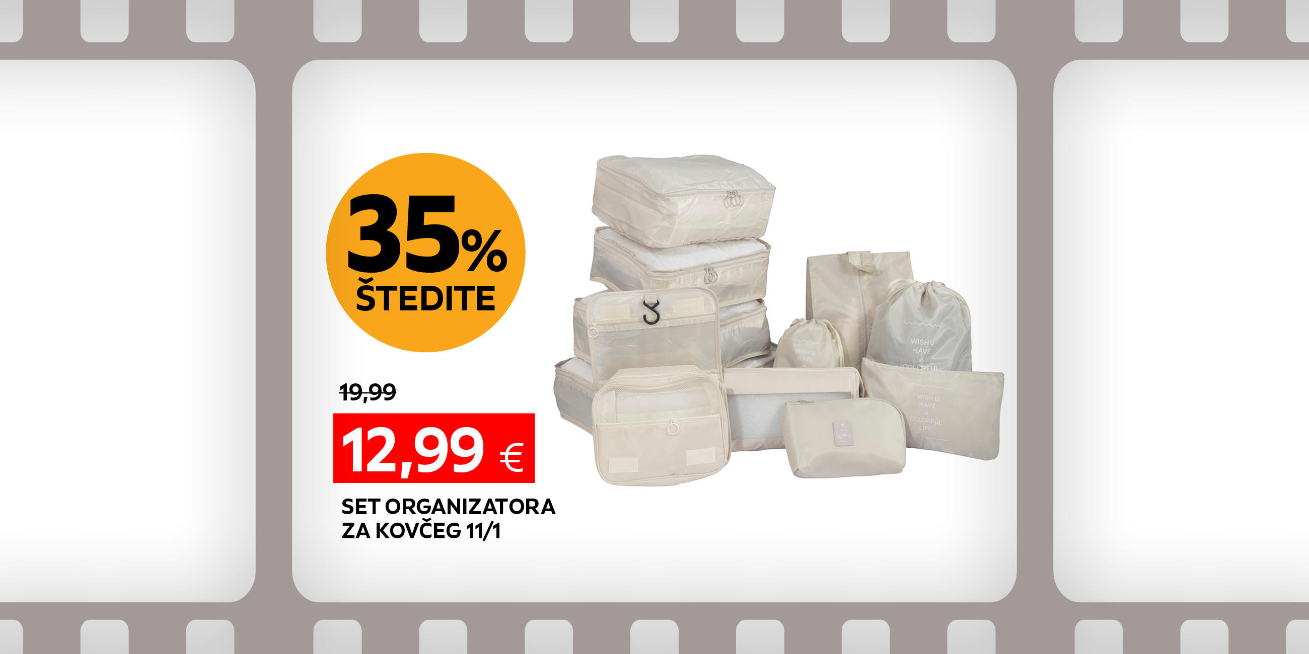 set organizatora za kovčeg 11/1 umjesto 19,99 € nova cijena 12,99 € štedite 35%