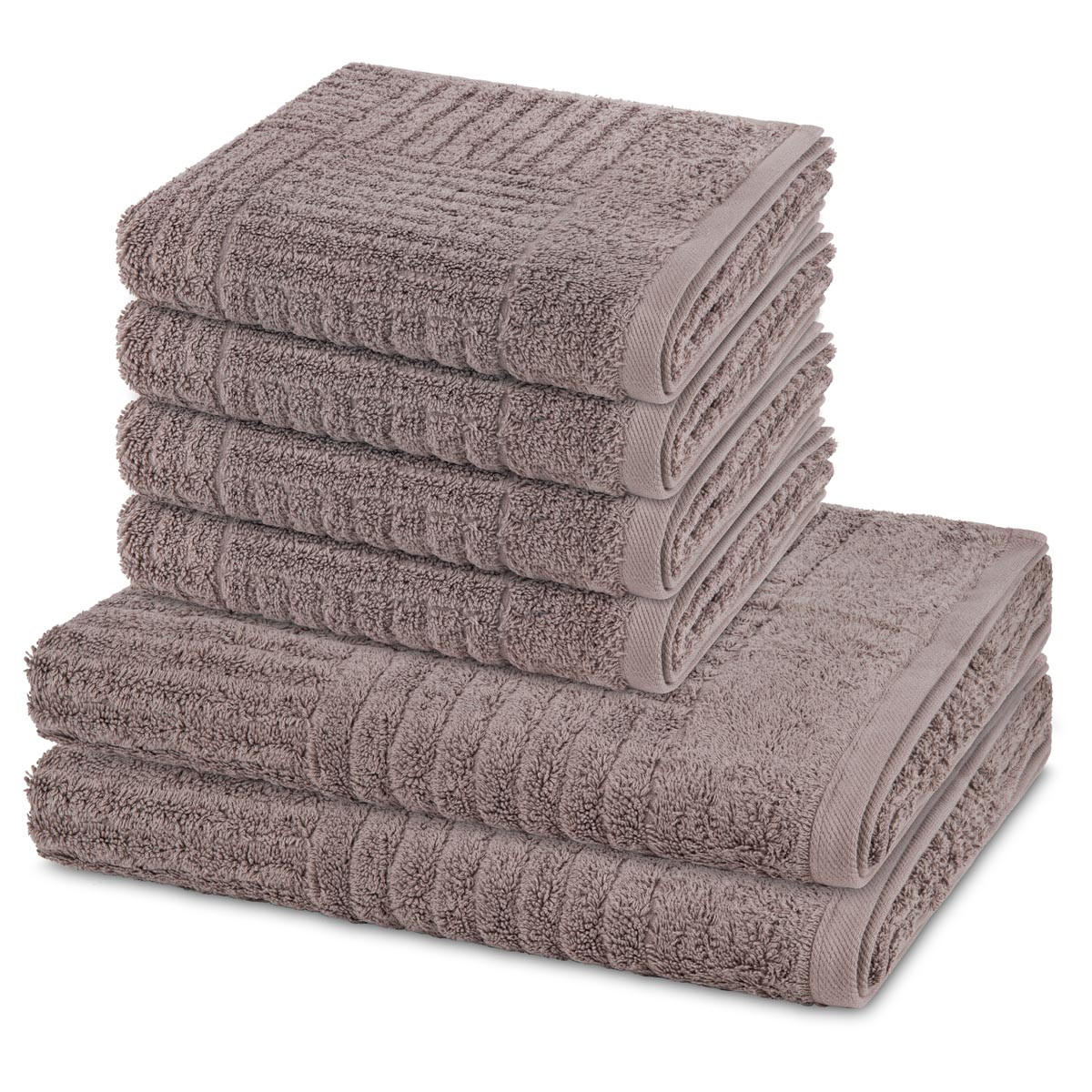 FROTTIERSET Carre 6-teilig - Grau, Textil (50/100cm) - Ross