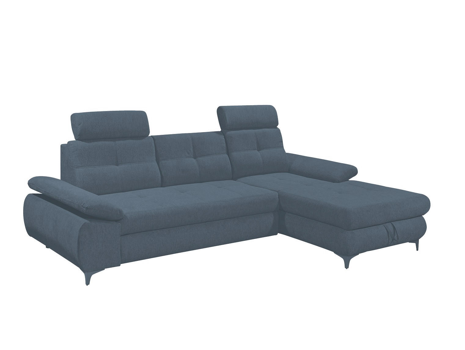 ECKSOFA mit Schlaffunktion und Bettkasten - Schwarz/Dunkelblau, Kunststoff/Textil (177/274cm) - ed exciting design