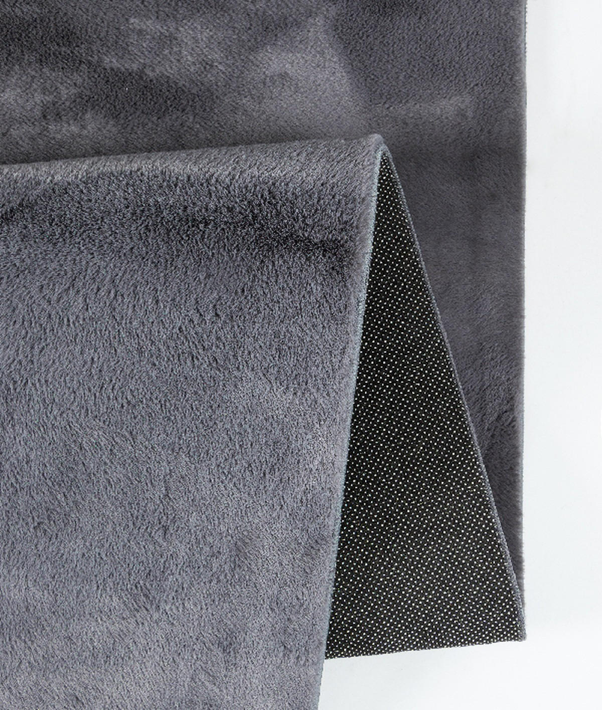 KURZFLORTEPPICH Antirutsch Uni DOUBS Polyester Anthrazit 200 x 280 cm - Anthrazit, Textil (200/280cm) - KADIMA DESIGN