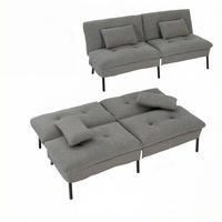 SCHLAFSOFA 2-Sitzer mit verstellbarer Rückenlehne 176 cm Dunkelgrau - Dunkelgrau, Metall (176/84/64cm) - Meubliv