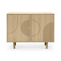 SIDEBOARD 100cm Saskia 2 Türen Eichenholz-Finish Skandinavisches - Beige, Holz/Metall (100/77/40cm) - Sicaan