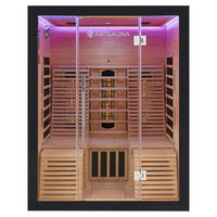 INFRAROTKABINE Helsinki 150 schwarz mit Dual Technologie & LED - Schwarz, Holz (150/190/150cm) - Artsauna